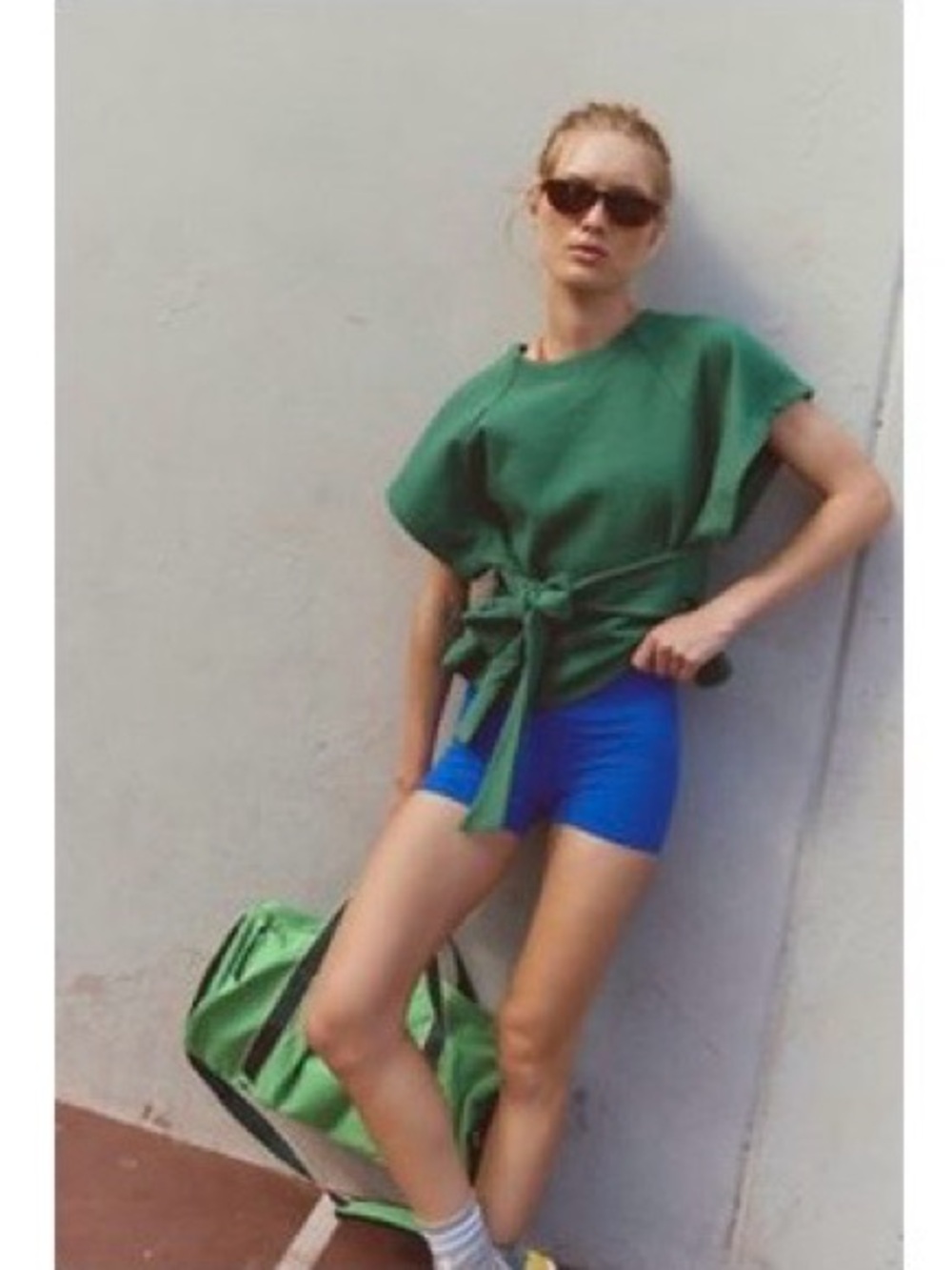 Free People Movement Green Tie-Waist Short Sleeve Top - Women's